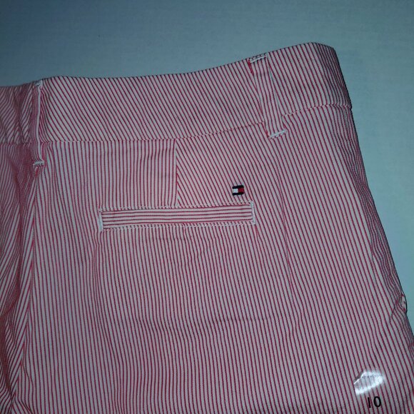 NWOT Tommy Hilfiger Shorts Chino Striped Salmon Women's Size 10 - Picture 4 of 9